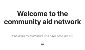 Screen shot, Community Aid Network by Kati Kokal